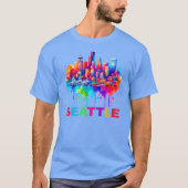 T-shirt Design coloré Seattle Skyline (Devant)