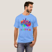 T-shirt Design coloré Seattle Skyline (Devant entier)
