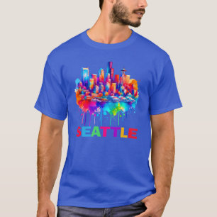 T-shirt Design coloré Seattle Skyline