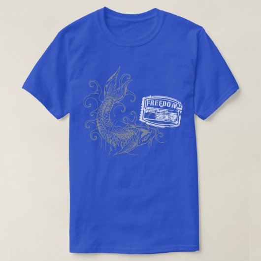 T-shirt Design créatif chinois de la liberté du poisson (Design devant)