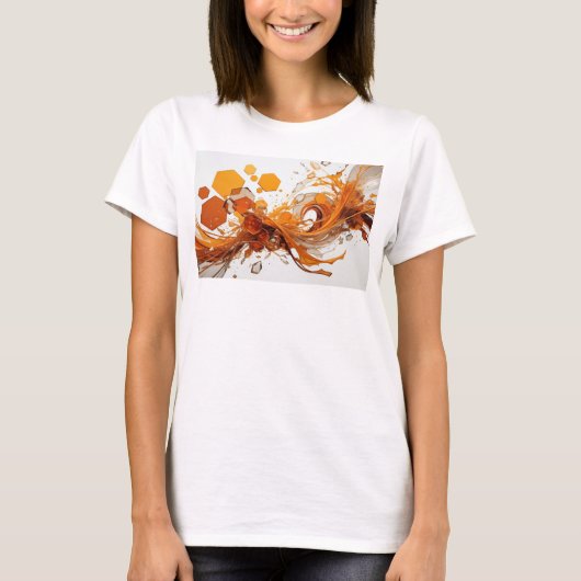 T-shirt Design d'art abstrait Orange Snappy (Devant)
