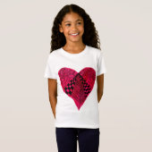 T-Shirt Design d'art Coeur rouge encre (Devant entier)