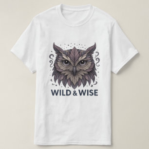 T-shirt Design d'art de la Chouette Sauvage et Sage