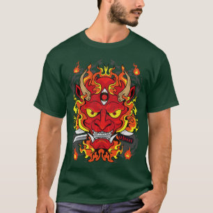 T-shirt Design d'art japonais Fire Dragon
