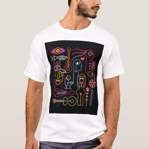 T-shirt Design d'art néon Abstrait