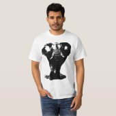 T-shirt Design d'art pop Eléphant Noir & Blanc (Devant entier)