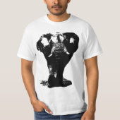 T-shirt Design d'art pop Eléphant Noir & Blanc (Devant)