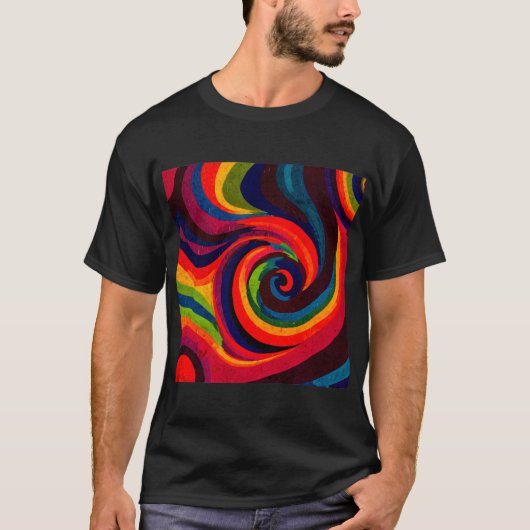 T-shirt Design d'art psychédélique - Motifs de couleur tou (Devant)