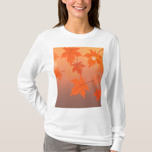 T-shirt Design d'automne avec feuilles d'érable et effet b
