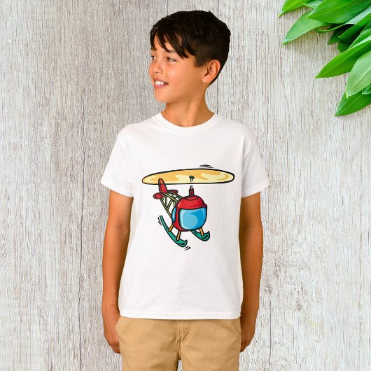 T-shirt Design d'aviation amusant d'un hélicoptère rouge m