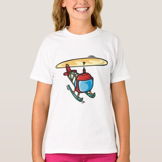 T-shirt Design d'aviation amusant d'un hélicoptère rouge m (Devant)