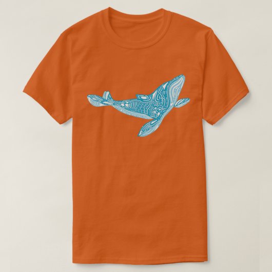 T-shirt Design de baleine décoré Abstrait (Design devant)