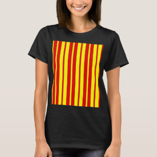 T-shirt Design de bandes rouge et jaune