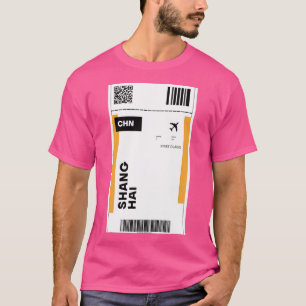 T-shirt Design de billets de voyage de Shanghai - Ti de vo