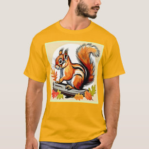 T-shirt Design de charme d'écureuil d'automne