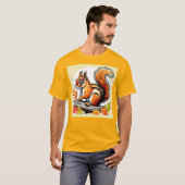 T-shirt Design de charme d'écureuil d'automne (Devant entier)