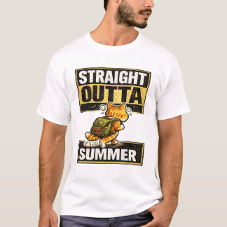 T-shirt Design de chat vintage tout droit sorti de l'été