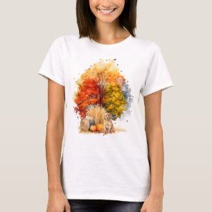 T-shirt Design de chien d'automne à l'aquarelle - Retrieve