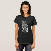 T-shirt Design de Chouette noire et blanche (Devant entier)