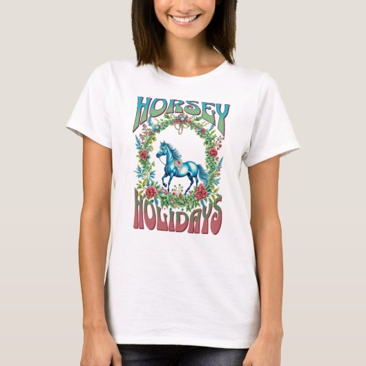 T-shirt Design de couronnes Horsey Holidays (Devant)