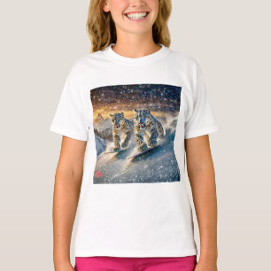 T-shirt Design de déchiquetage des léopards de neige par R