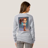 T-shirt design de dessin animé Girl (Dos entier)