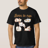 T-shirt design de dessin de chats Kawaii dormant
