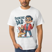 T-shirt Design de dessin de Frenchie Papa (Devant)