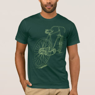 T-shirt Design de dessin de vélo rétro en vert