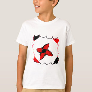 T-shirt Design de fleurs rouges et noires - Art by Kids