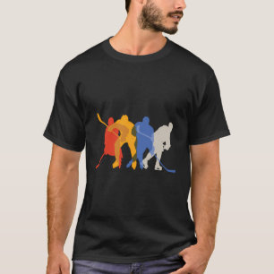 T-shirt Design de hockey sur glace avec Silhou des joueurs