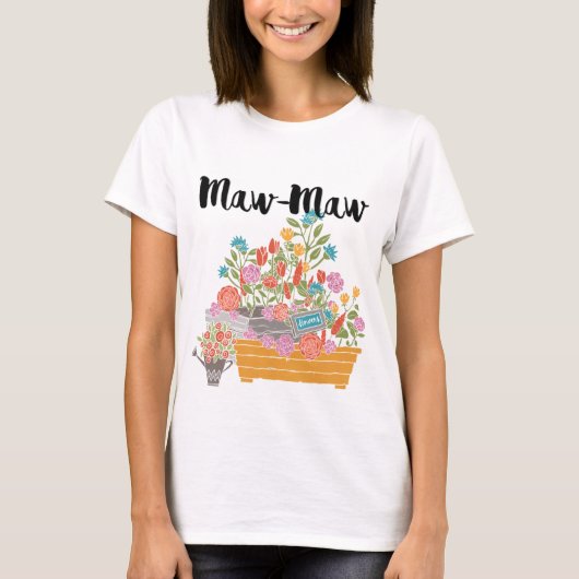 T-shirt Design de jardin à fleurs Maw-Maw (Devant)
