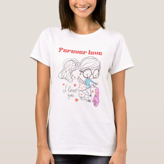 T-shirt design de l'amour de la relation (Devant)