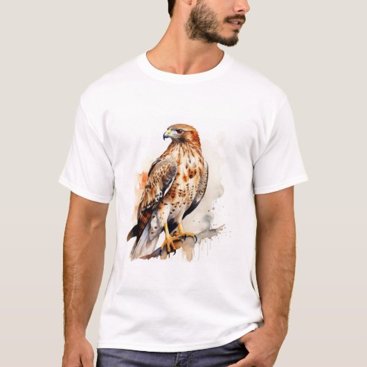 T-shirt Design de l'aquarelle de Red Tail Hawk (Devant)