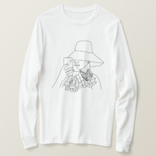 t-shirt design de l'art féminin avec observation m