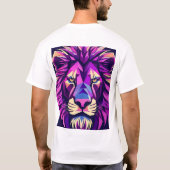 T-shirt Design de Lion élégant avec Flair géométrique (Dos)