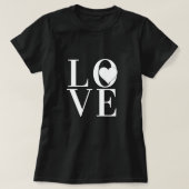 T-shirt Design de logo Classy LOVE avec texte blanc et coe (Design devant)