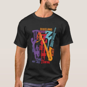 T-shirt Design De Musique Pour Jazz Dixieland Swing Blues
