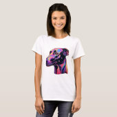 T-shirt Design de néon Greyhound (Devant entier)