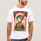 T-shirt Design de Noël avec Elf & Santa Claus (Devant)