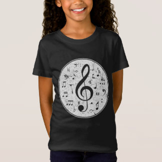 T-Shirt Design de notes de musique vintage Treble Clef