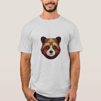 T-shirt Design de panda rouge, ours, ours de panda,