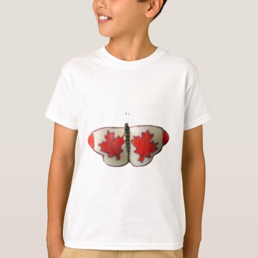 T-shirt Design de papillon du drapeau canadien (Devant)