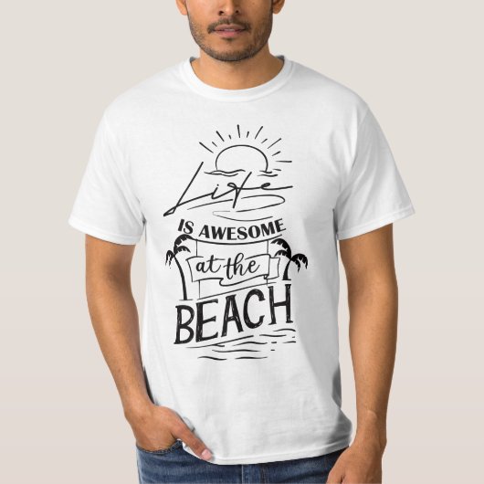 T-shirt Design de plage d'été (Devant)