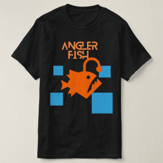 T-Shirt design de poisson pêcheur de type carré