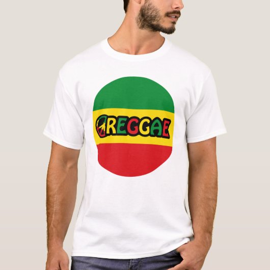 T-shirt Design de reggae avec couleurs de drapeau reggae (Devant)