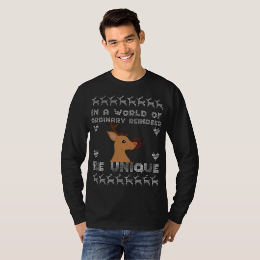 T-shirt Design de rennes de Noël, Soyez unique (Devant entier)