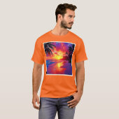 T-shirt Design de rêve de plage Sunset Vibrant (Devant entier)