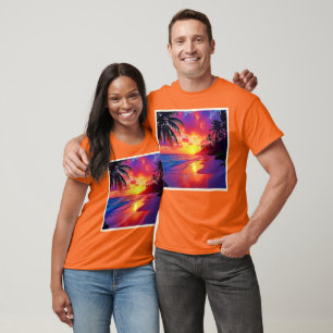 T-shirt Design de rêve de plage Sunset Vibrant