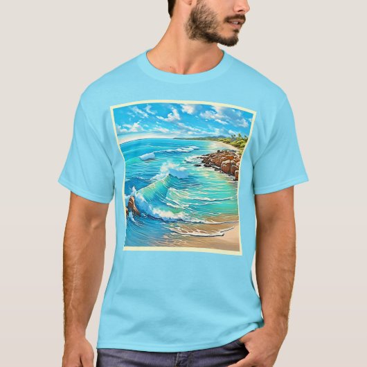 T-shirt Design de scène rocheuse côtière (Devant)